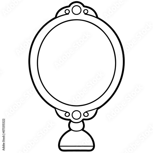 mirror outline coloring book page line art illustration digital drawing