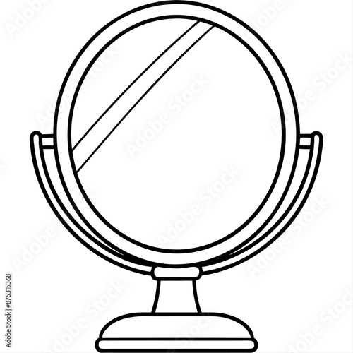 mirror outline coloring book page line art illustration digital drawing