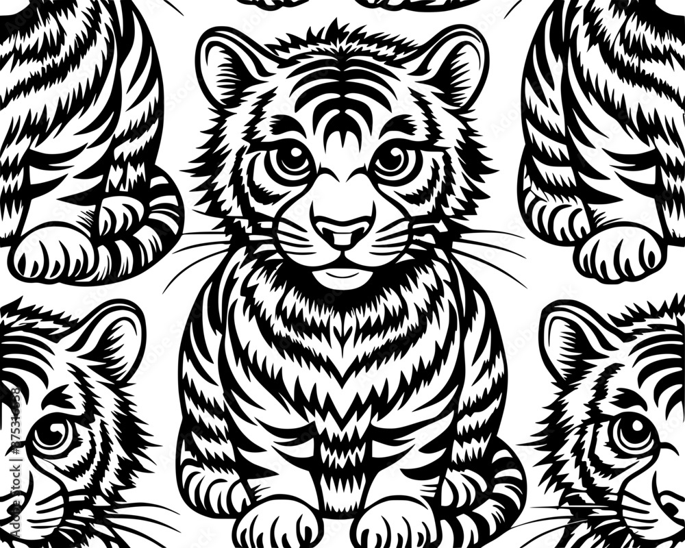 Obraz premium tiger seamless pattern design
