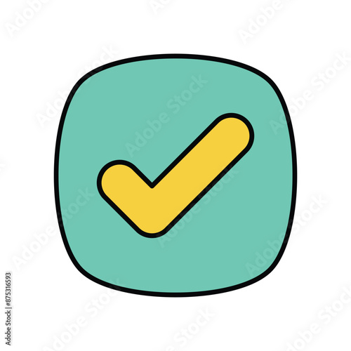 yes icon with white background vector stock illustration