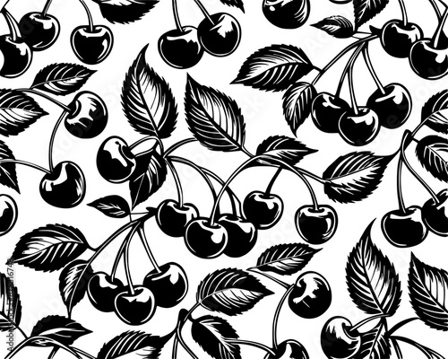 cherry pattern seamless design v2