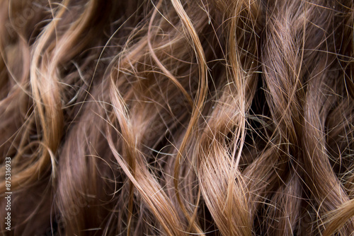 Curly light brown hair texture