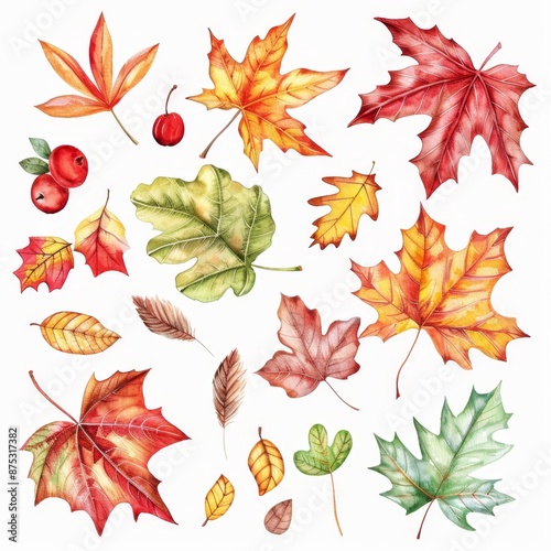 Wallpaper Mural Cozy Fall Sweater Clipart - Autumn Clothing Flat Design in Orange and Red on White Background Torontodigital.ca