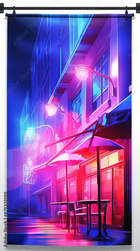 Obraz premium Neon Lights Material Structure Background - Generative AI
