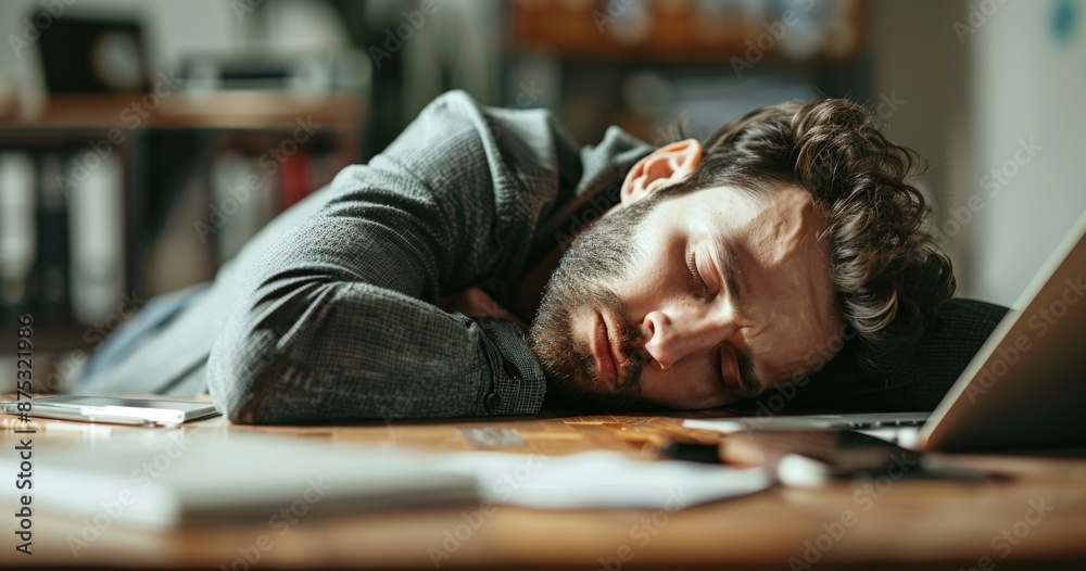 Overworked Exhausted Businessman sleeping Overworked Exhausted Businessman sleeping