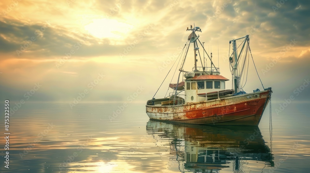 Aesthetic Ship Against a Beautiful Sea Background Aesthetic Ship Against a Beautiful Sea Background