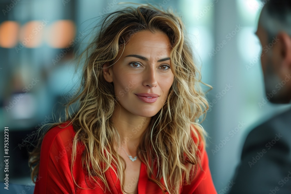 Fototapeta premium Latin Female Executive Manager Discussing Work with Male Colleague