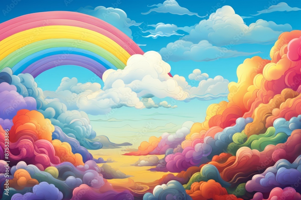 Fototapeta premium Rainbow Material Structure Background - Generative AI