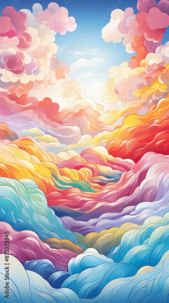 Fototapeta premium Rainbow Material Structure Background - Generative AI