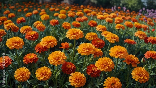 A painting inspired by the vibrant petals of marigolds in a summer garden ai_generated