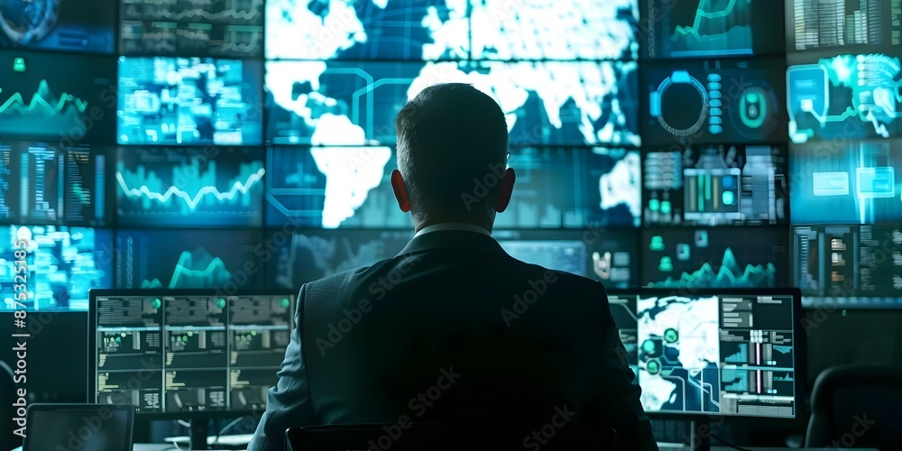 Cybersecurity Operations Monitoring and Management in a Digital Command Center. Concept Cybersecurity Operations, Monitoring, Management, Digital Command Center, IT Security Operations
