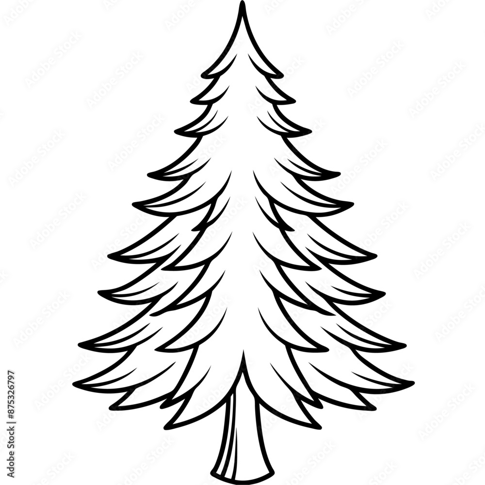 pine tree outline coloring book page line art illustration digital drawing pine tree outline coloring book page line art illustration digital drawing