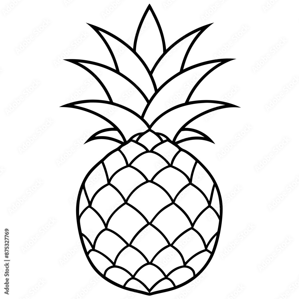 pineapple outline coloring book page line art illustration digital drawing pineapple outline coloring book page line art illustration digital drawing