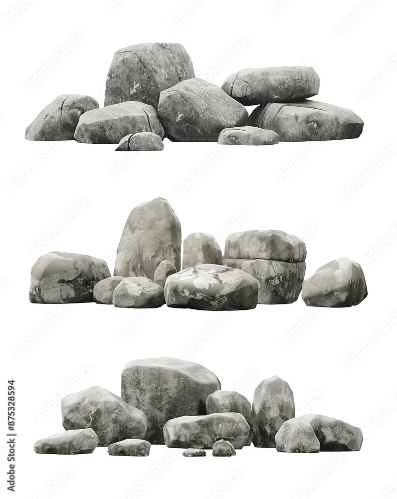 Assorted Isolated Rocks Pile, on Transparent Background - A Transparent PNG Collection of Realistic Stones and Greenery for Landscaping Design Assorted Isolated Rocks Pile, on Transparent Background - A Transparent PNG Collection of Realistic Stones and Greenery for Landscaping Design