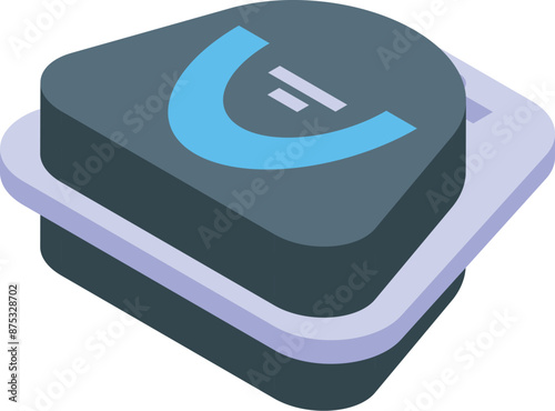 Cryptocurrency hardware wallet storing euro showing digital money security