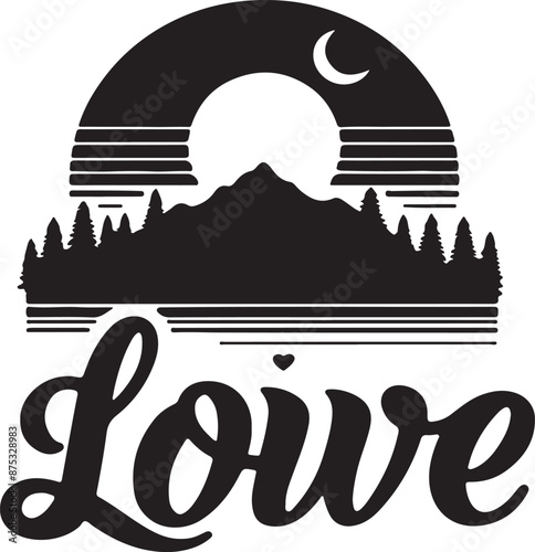 colosseum love art typography silhouette vector illustration