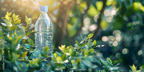 Design of Biodegradable Water Bottle Made from Renewable and Eco-Friendly Plastics. Concept Eco-Friendly Packaging, Sustainable Solutions, Renewable Materials, Biodegradable Innovation