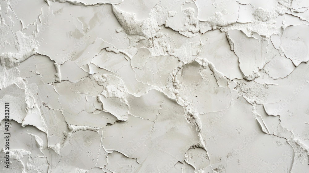 Abstract white cement wall with cracks and holes background