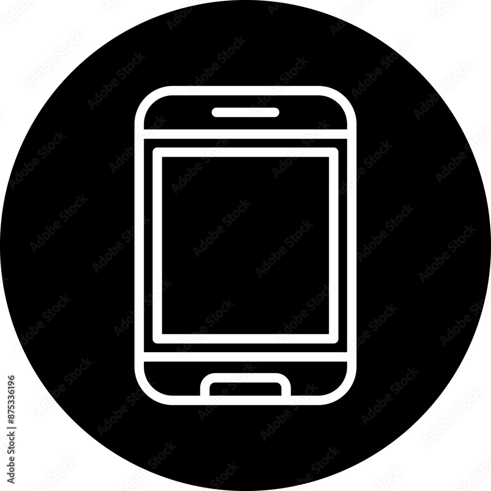 Mobile Vector Line White Circle Black Mobile Vector Line White Circle Black