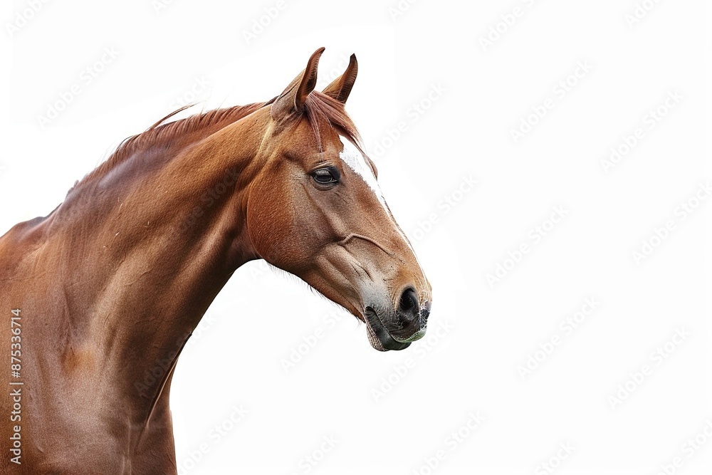 Fototapeta premium Majestic Arabian Horse Isolated on White Background