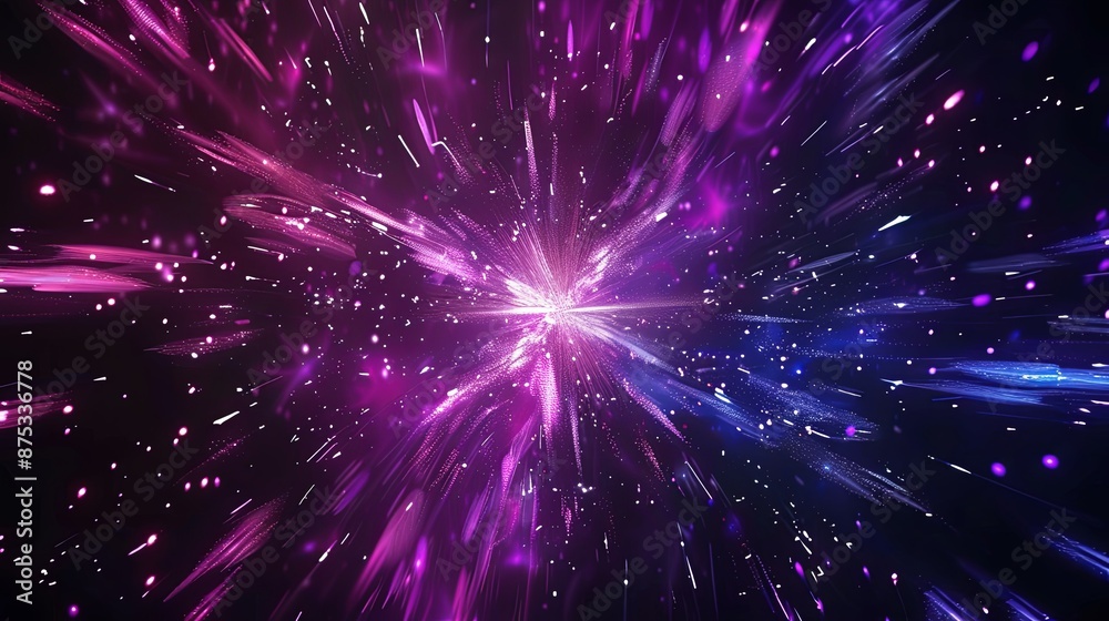 Fototapeta premium Abstract Purple and Blue Light Streaks Background.