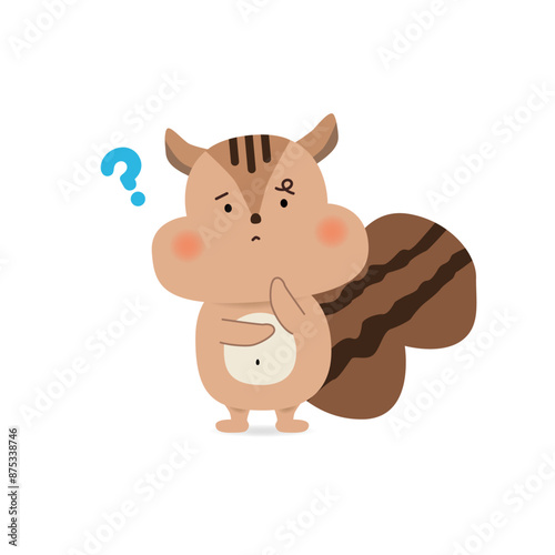 悩むリスのベクターイラスト