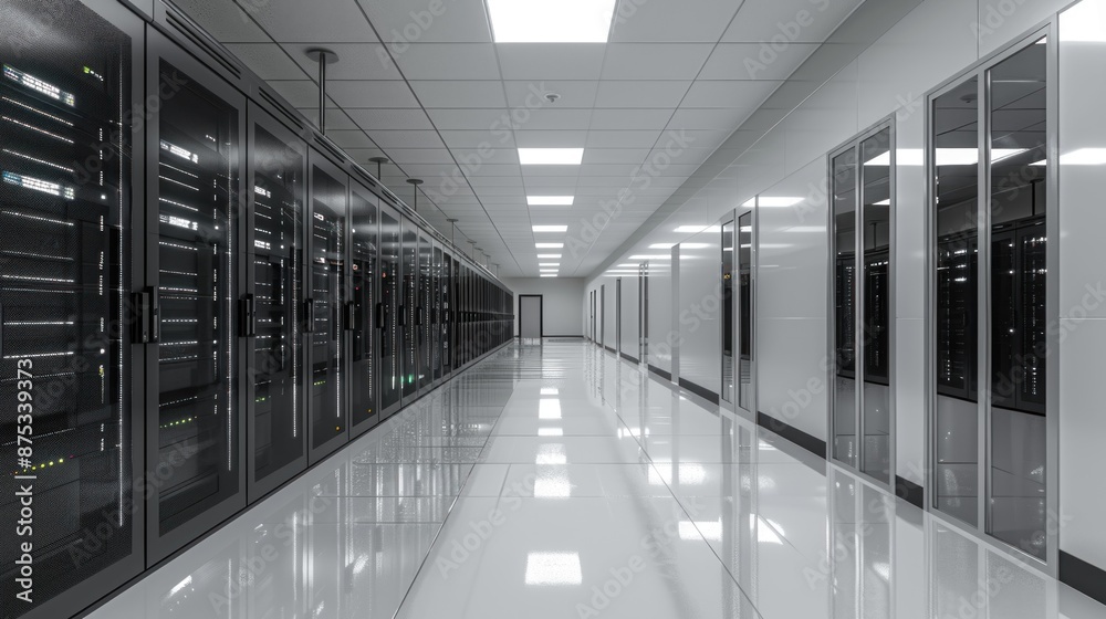 Fototapeta premium Modern Data Center Corridor