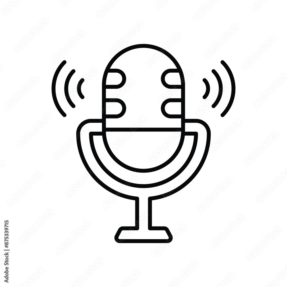 microphone icon with white background vector stock illustration microphone icon with white background vector stock illustration
