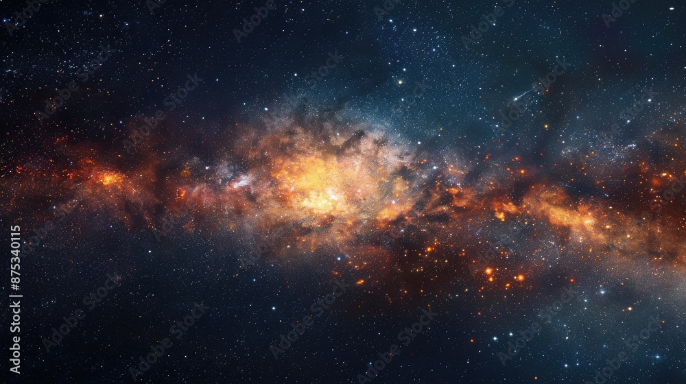 Naklejka premium Beautiful Wallpaper of Space and Galaxies