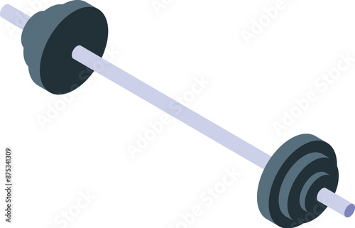 Metallic barbell showing bodybuilding equipment for weight lifting