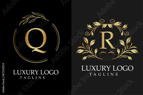 luxury QR letter logo