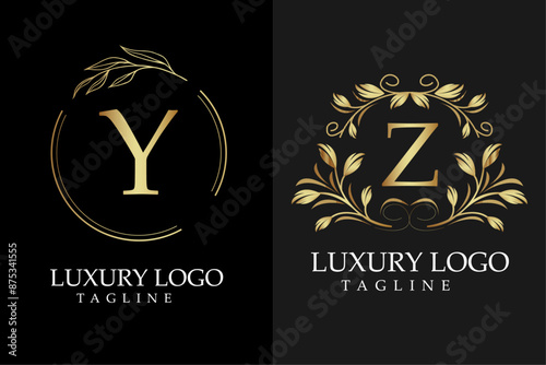 luxury yz letter logo