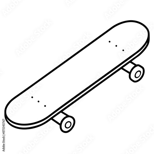 skateboard outline coloring book page line art illustration digital drawing