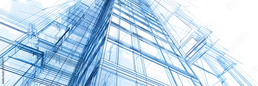 Blueprint of a Modern Skyscraper Highlighting Structural Framework and Architectural Details Blueprint of a Modern Skyscraper Highlighting Structural Framework and Architectural Details