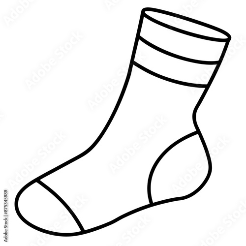 sock outline coloring book page line art illustration digital drawing