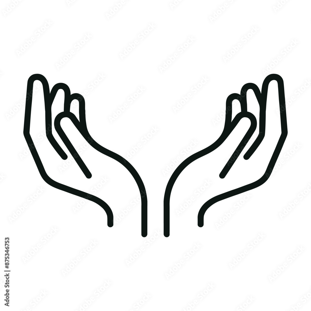 Holding hands. Vector icon on white background Holding hands. Vector icon on white background