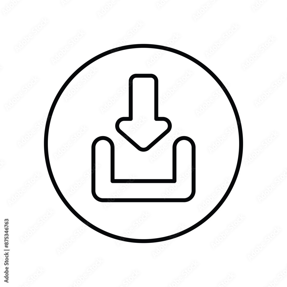 download icon with white background vector stock illustration download icon with white background vector stock illustration