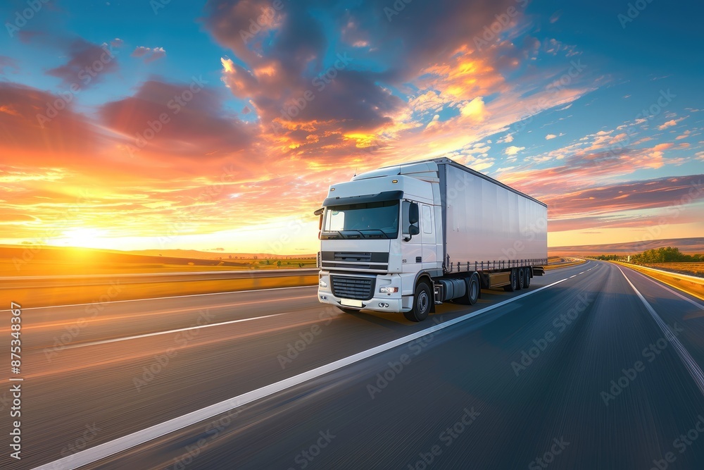 Efficient Cargo Delivery in Sunset Glow Efficient Cargo Delivery in Sunset Glow