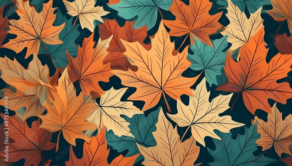 Pattern with leaves. Bright colorful background Pattern with leaves. Bright colorful background