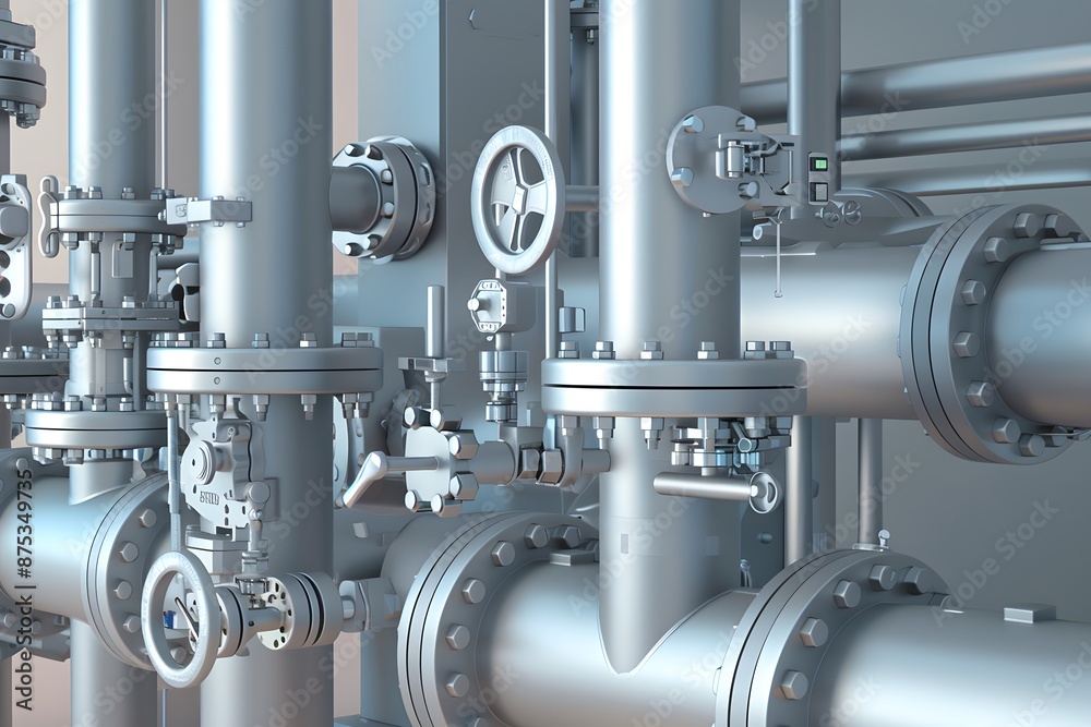 3D rendering of industrial factory and factory machinery in pastel colors. 3D rendering of industrial factory and factory machinery in pastel colors.