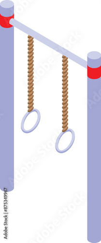 Illustration of street workout park gymnastic rings and horizontal bar isometric icon