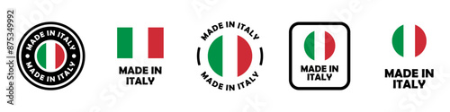 Made in Italy - vector signs for product packaging label design.