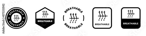 Breathable - vector signs for packaging label designs.