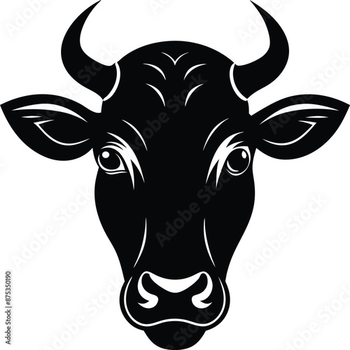 Wallpaper Mural Cow head silhouette vector,  isolated black silhouette of a cow head collection Torontodigital.ca