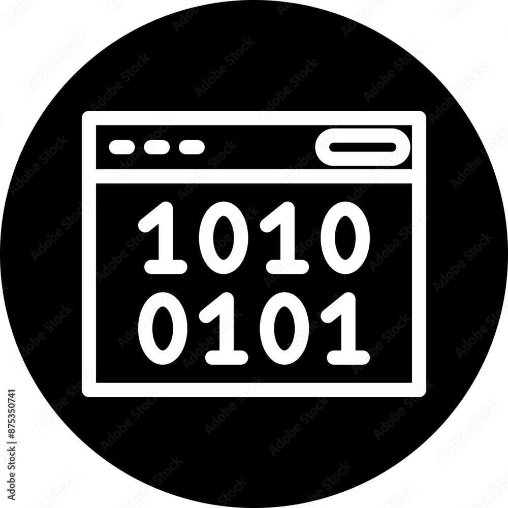 Binary Code Vector Line White Circle Black Binary Code Vector Line White Circle Black