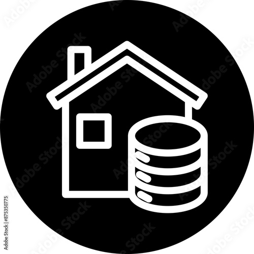 Data House Vector Line White Circle Black