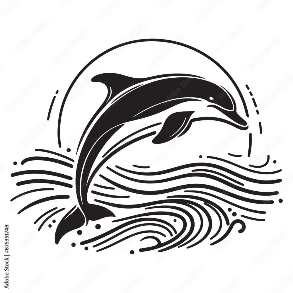 Naklejka premium a single line sillahoutte Crocodile