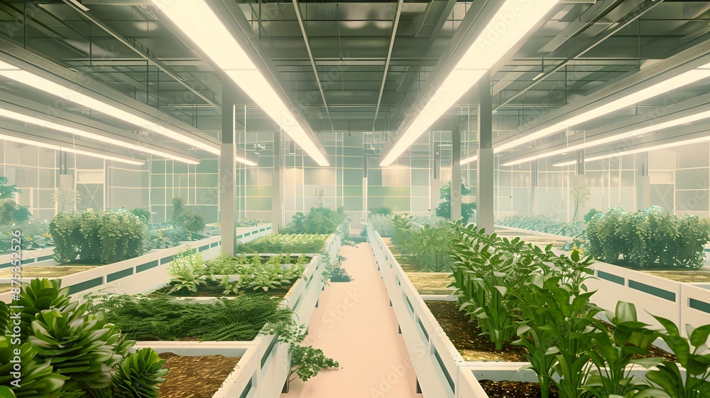 3D render of the agricultural industry in the form of a vegetable garden.