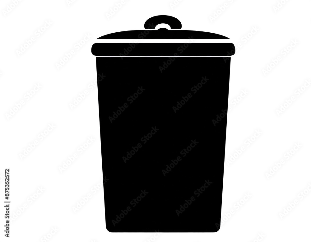 schwarze Silhouette Kontrast Papierkorb icon isoliert auf weißen Hintergrund, Freisteller schwarze Silhouette Kontrast Papierkorb icon isoliert auf weißen Hintergrund, Freisteller