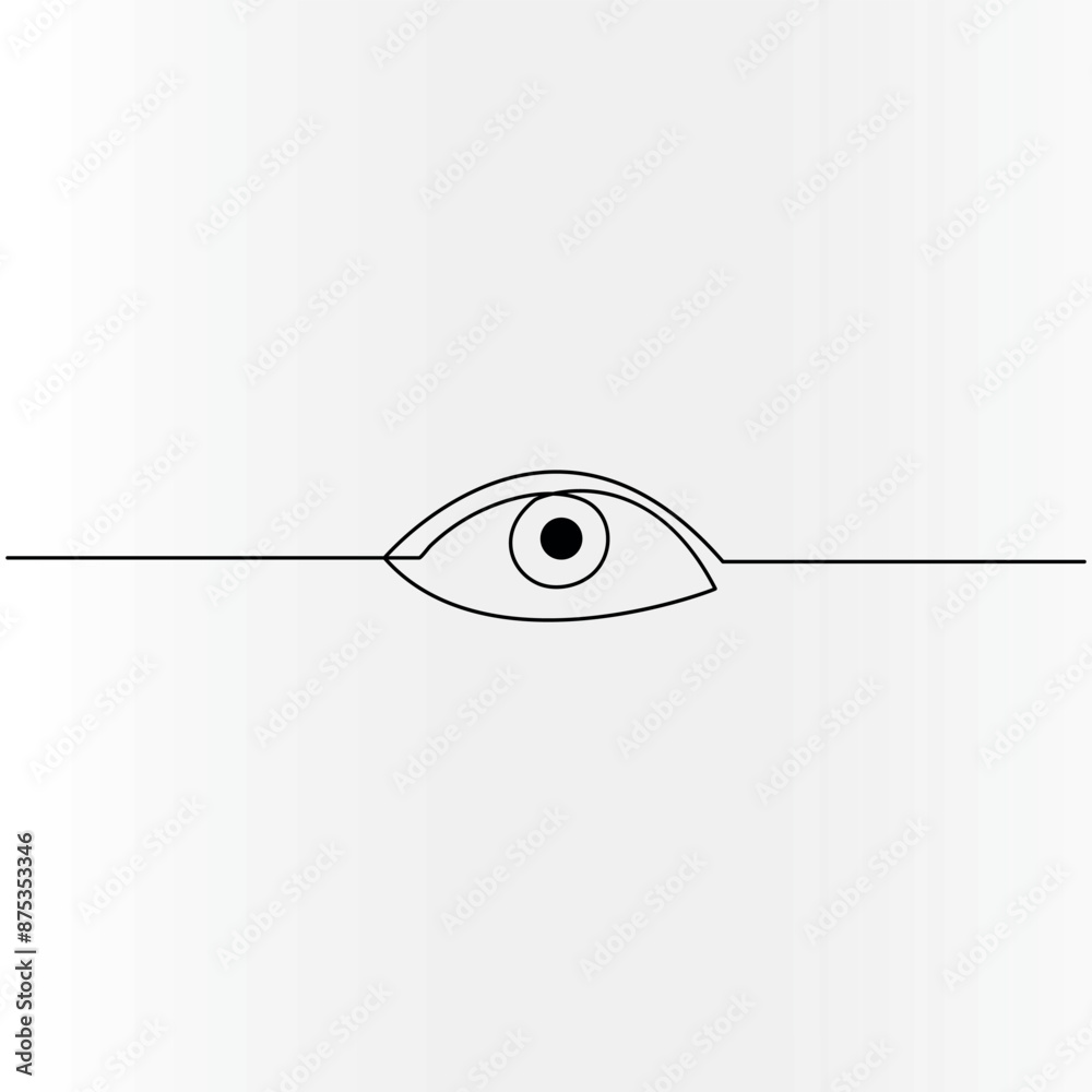 Obraz premium Eyes single line art, continuous one line drawing of Isolated outline vector art